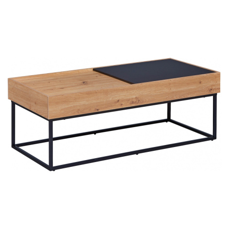 Konferenčný stolík s úložným priestorom adelia - dub artisan/čierna