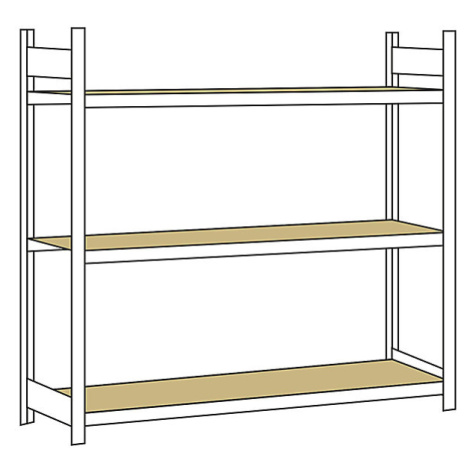 Regál s veľkým rozpätím, s drevotrieskovou doskou, výška 2000 mm SCHULTE