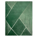 Zelená flano deka GINKO3 s lesklou potlačou 150x200 cm