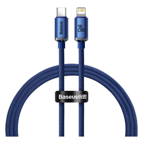 Kábel Baseus Crystal cable USB-C to Lightning, 20W, 1.2m (blue)