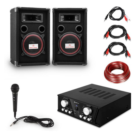 Electronic-Star Easy DJ Set Black, PA systém, PA zosilňovač, 2 x reproduktor, mikrofón, čierny