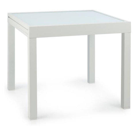 Blumfeldt Pamplona Extension, záhradný stôl, 180 x 83 cm max., hliník, sklo, biely