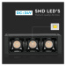 Bodové lištové LED svietidlo MAGNETIC 3W, 4000K, 240lm, 24V, čierna VT-4143 (V-TAC)