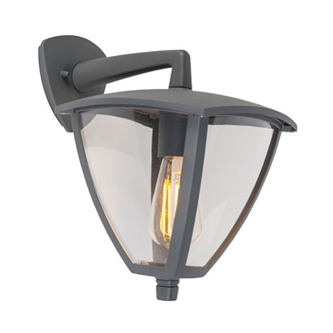 Klasická vonkajšia lampa na stenu tmavosivá IP44 - Platar QAZQA