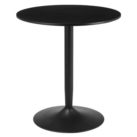 OKWISH JEDÁLENSKÝ stôl 70/70/75 cm čierny z ocele a MDF okrúhly pre malé priestory