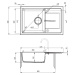 Deante Leda, granitový 1-komorový drez na dosku 670x440x164 mm + drezová batéria s flexi ramenom