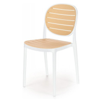 Stohovateľná stolička K529 Biela / prírodná,Stohovateľná stolička K529 Biela / prírodná