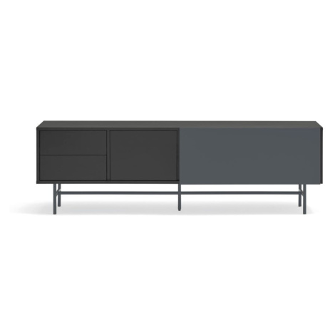 Čierno-antracitový TV stolík 180x56 cm Nube – Teulat