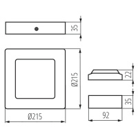 KANTI V2LED 18W-WW-W Prisadené svietidlo LED