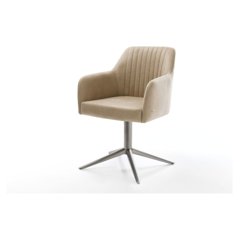 DELIFE Jedálenská stolička Greg-Flex mikrovlákno béžová vintage podstava grafitová 360° otočná h