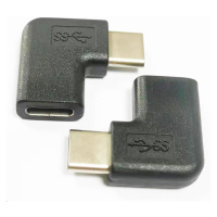 PremiumCord Adaptér USB-C/male - C/female zahnutý 90°