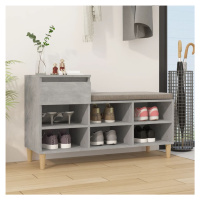 vidaXL Botník betónovo sivý 102x36x60 cm spracované drevo