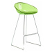 PEDRALI - Nízka barová stolička GLISS 902 DS s chrómovým podstavcom - transparentná zelená