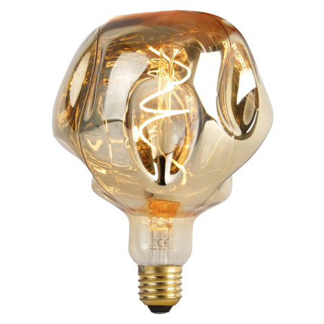 E27 stmievateľná LED lampa G125 zrkadlová zlatá 4W 75 lm 1800K Calex