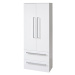 MEREO - Bino, kúpeľňová skrinka vysoká, dvojitá, 163 cm, biela CN669
