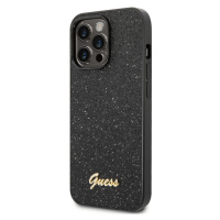 Kryt na Apple iPhone 14 Pro Max Guess Glitter Flakes Metal Logo GUHCP14XHGGSHK čierne