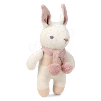 Bábika pletená zajačik Baby Threads Cream Bunny Rattle ThreadBear 22 cm krémová z jemnej mäkkej 