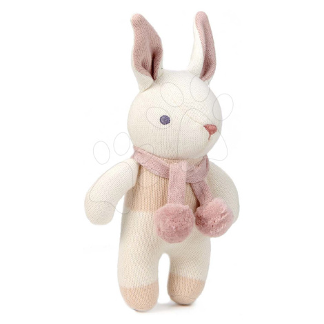 Bábika pletená zajačik Baby Threads Cream Bunny Rattle ThreadBear 22 cm krémová z jemnej mäkkej 