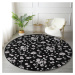 Čierny prateľný okrúhly koberec vhodný pre robotické vysávače ø 100 cm Comfort – Mila Home