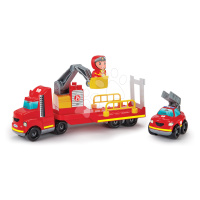 Stavebnica auto požiarnik Abrick Fire Truck Operation Écoiffier s postavičkou a 2 vozidlami od 1