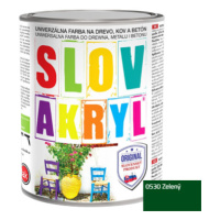 SLOVAKRYL - Univerzálna vodou riediteľná farba 5 kg 0530 - zelená