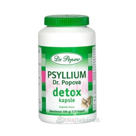 DR. POPOV PSYLLIUM DETOX výživový doplnok, 120ks