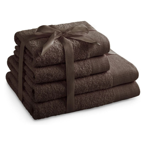 Hnedé froté bavlnené uteráky a osušky v súprave 2 ks Amari – AmeliaHome