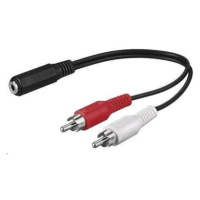 PREMIUMCORD Audio kábel 3,5 mm Jack - 2x Cinch 1,5 m (F/M, stereo)