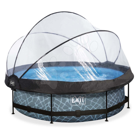 Bazén s krytom a filtráciou Stone pool Exit Toys kruhový oceľová konštrukcia 300*76 cm šedý od 6