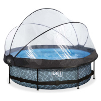 Bazén s krytom a filtráciou Stone pool Exit Toys kruhový oceľová konštrukcia 300*76 cm šedý od 6