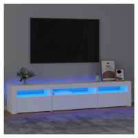 vidaXL TV skrinka s LED svetlami biela 195x35x40 cm