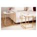 LuxD Sada odkladacích stolíkov Latrisha 40 cm bielo-zlatá - vzor mramor