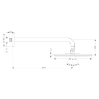 Hansgrohe Raindance S, hlavová sprcha 240 1jet EcoSmart 9 l/min so sprchovým ramenom, chrómová, 