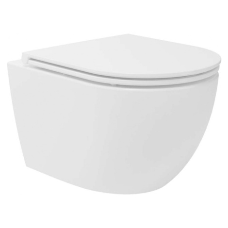 Kielle - Oudee Závesné kompaktné WC s doskou SoftClose, Vortex Rimless, biela 30102002
