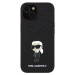 Karl Lagerfeld Fixed Glitter Metal Ikonik Kryt pre iPhone 15, Čierny