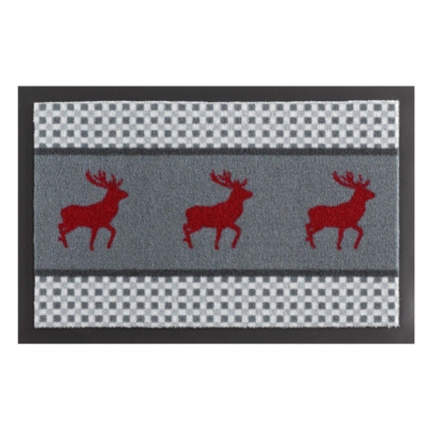 Rohožka 3 jeleni červená 102506 - 40x60 cm Hanse Home Collection koberce