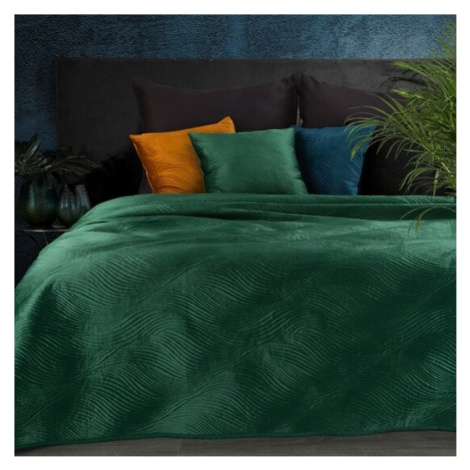 domtextilu.sk Kvalitný prešívaný prehoz na posteľ tmavo zelenej farby Šírka: 170 cm | Dĺžka: 210