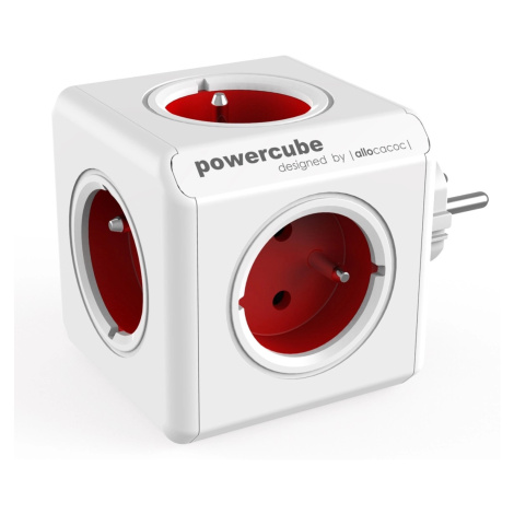 allocacoc Rozbočovacia kocka PowerCube Original, 5 zásuviek, červená