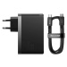 Baseus Quick Nabíjací adaptér USB-A / 2x USB-C 140W, Čierny
