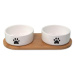 Set Dog Fantasy misky keramické s podtáckou biele labka 2x 13x5,5cm, 400ml