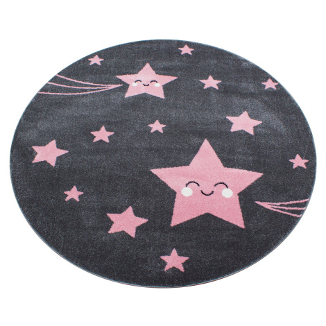 Kusový koberec Kids 610 pink kruh Rozmery koberca: 120x120 kruh Ayyildiz