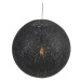 Vidiecka závesná lampa čierna 60 cm - Corda