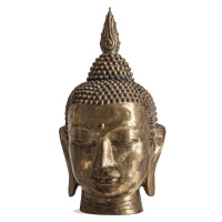 Estila Orientálna socha hlavy Buddhy z bronzu v zlatom prevedení s ručným zdobením 65cm