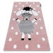 DW Ružový bodkovaný koberec Veselá ovca Rozmer: 140x190 cm