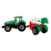 mamido Zelený poľnohospodársky traktor s červeno-zelenou plávajúcou postrekovačkou s trecím poho