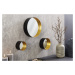 LuxD Dizajnová sada 3 nástenných zrkadiel Laquita čierno-zlatá