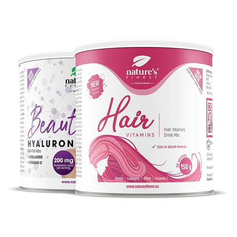 Beauty Hyaluron + Hair Vitamins | kolagen, kyselina hyaluronová a biotin pro hydratovanou pleť a