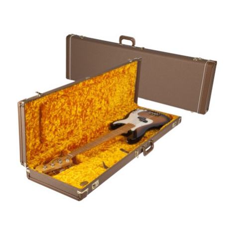 Fender Multi-Fit Hardshell Case, Brown w/ Gold Plush Interior PB