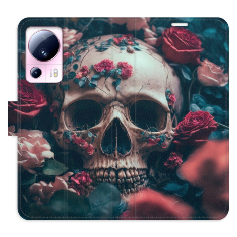 Flipové puzdro iSaprio - Skull in Roses 02 - Xiaomi 13 Lite