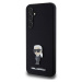 Karl Lagerfeld Liquid Silicone Metal Ikonik Zadný Kryt pre Samsung Galaxy S23 FE Black